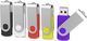 Pendrive Kootion KOOTION 5 sztuk Pamięci USB 64GB Pamięć USB 2.0 Pamięci USB 5 wielokolorowych, obracanych o 360 metalowych konstrukcji z brelokiem do kluczy Pamięci USB (5 kolorów: czarny, biały, czerwony, żółty, fioletowy) 1