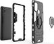 Hurtel Ring Armor pancerne hybrydowe etui pokrowiec + magnetyczny uchwyt Samsung Galaxy A21S czarny uniwersalny 3