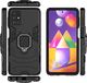 Hurtel Ring Armor pancerne hybrydowe etui pokrowiec + magnetyczny uchwyt Samsung Galaxy M31s czarny uniwersalny 3