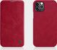 Nillkin Nillkin Qin skórzana kabura etui iPhone 12 Pro / iPhone 12 czerwony uniwersalny 15