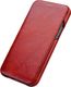 iCarer iCarer Curved Edge Vintage Folio skórzane etui pokrowiec ze skóry naturalnej iPhone 12 Pro / iPhone 12 czerwony (RIX1201 red) uniwersalny 1