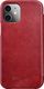 iCarer iCarer Curved Edge Vintage Folio skórzane etui pokrowiec ze skóry naturalnej iPhone 12 Pro / iPhone 12 czerwony (RIX1201 red) uniwersalny 2