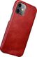 iCarer iCarer Curved Edge Vintage Folio skórzane etui pokrowiec ze skóry naturalnej iPhone 12 Pro / iPhone 12 czerwony (RIX1201 red) uniwersalny 6