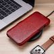 iCarer iCarer Curved Edge Vintage Folio skórzane etui pokrowiec ze skóry naturalnej iPhone 12 Pro / iPhone 12 czerwony (RIX1201 red) uniwersalny 8