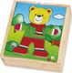 Viga Viga Drewniane Puzzle Układanka Edukacyjna Ubierz Misia Chłopca 2