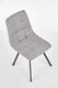 Halmar Krzesło K402 szare do salonu na czarnych metalowych nogach HALMAR 3
