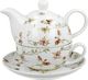 DUO Zestaw Porcelanowy Tea for One Duo Safa Dzbanek Filiżanka Spodek Kwiatowe Pnącza 1