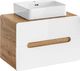 Comad Szafka pod umywalkę nablatową ARUBA 80 cm biała połysk/dąb COMAD 1
