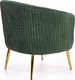 Halmar Fotel CROWN ciemno zielony velvet na złotych nóżkach HALMAR 3