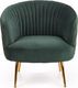 Halmar Fotel CROWN ciemno zielony velvet na złotych nóżkach HALMAR 9