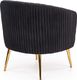 Halmar Fotel CROWN czarny z przeszyciami w stylu glamour HALMAR 3