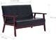 Elior 2-osobowa czarna sofa retro - Vita 2X 3