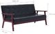 Elior 3-osobowa czarna sofa retro - Vita 3X 3