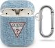 Guess Etui ochronne GUACA2TPUJULLB Jeans Collection do AirPods 1/2 niebieskie 1