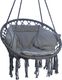 Saska Garden Hamak ażurowy fotel wiszący 80x60cm luxe z poduszką szary (1026954) 2