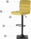 Sofotel Hoker barowy z oparciem Drava żółty 7