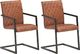 vidaXL Krzesła stołowe, wspornikowe, 2 szt., brązowe, skóra naturalna 1