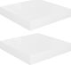 vidaXL Półki ścienne, 2 szt., białe, wysoki połysk, 23x23,5x3,8cm, MDF 2
