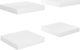 vidaXL Półki ścienne, 4 szt., białe, wysoki połysk, 23x23,5x3,8cm, MDF 2