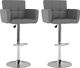 vidaXL Stołki barowe, 2 szt., szare, sztuczna skóra 1