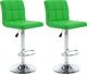 vidaXL Stołki barowe, 2 szt., zielone, sztuczna skóra 1
