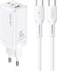 Ładowarka Usams MT 1x USB-A 2x USB-C 3 A (MTXLOGTC02) 1