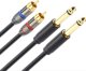 Kabel Mozos Kabel Mozos Jack 6.3mm - RCA (Cinch) x2 3m czarny (MCABLE-2JT2R) + Opaska zaciskowa Czarny 100 sztuk (MCABLE-S) 1