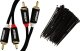 Kabel Mozos Kabel Mozos RCA (Cinch) x2 - RCA (Cinch) x2 1m czarny (MCABLE-2R2R) + Opaska zaciskowa Czarny 100 sztuk (MCABLE-S) 1