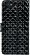 Surazo Etui na telefon Surazo ze skóry naturalnej Wallet case - Pikowane romby - Czarny Błyszczący 3