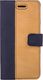 Surazo Etui na telefon Surazo ze skóry naturalnej Wallet case - Nubuk Granatowy i Camel 1