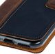 Surazo Etui na telefon Surazo ze skóry naturalnej Wallet case - Nubuk Orzechowy i Granatowy 4
