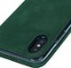 Surazo Etui na telefon Surazo ze skóry naturalnej Smart magnet RFID - Nubuk Ciemny zielony 4