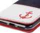 Surazo Etui na telefon Surazo ze skóry naturalnej Wallet case - Granatowy i Pastel Porcelanowy - Kotwica czerwona 4