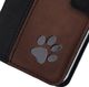 Surazo Etui na telefon Surazo ze skóry naturalnej Wallet case - Nubuk Czarny i Orzechowy - Łapa Psa 4
