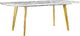 Beliani Stół do jadalni rozkładany 160/200 x 90 cm efekt marmuru ze złotym MOSBY 1