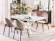 Beliani Stół do jadalni rozkładany 160/200 x 90 cm efekt marmuru z białym MOIRA 2