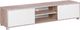 Beliani Szafka RTV jasne drewno z białym LINCOLN 1