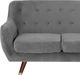 Beliani Sofa 3-osobowa welurowa szara BODO 3