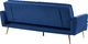 Beliani Sofa rozkładana welurowa niebieska VETTRE 5