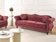 Beliani Sofa 3-osobowa welurowa bordowa SKIEN 9
