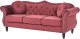 Beliani Sofa 3-osobowa welurowa bordowa SKIEN 11