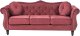 Beliani Sofa 3-osobowa welurowa bordowa SKIEN 8