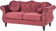 Beliani Sofa 2-osobowa welurowa bordowa SKIEN 4