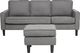 Beliani Sofa 3-osobowa z otomaną jasnoszara AVESTA 1