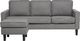 Beliani Sofa 3-osobowa z otomaną jasnoszara AVESTA 2