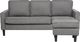 Beliani Sofa 3-osobowa z otomaną jasnoszara AVESTA 3