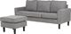 Beliani Sofa 3-osobowa z otomaną jasnoszara AVESTA 5
