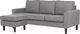 Beliani Sofa 3-osobowa z otomaną jasnoszara AVESTA 6