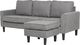 Beliani Sofa 3-osobowa z otomaną jasnoszara AVESTA 7