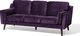 Beliani Sofa 3-osobowa welurowa fioletowa LOKKA 1